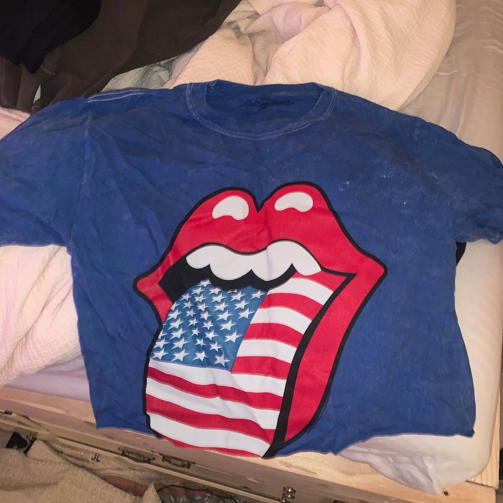 Rolling Stones Bleached Cropped T